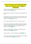 NCSF-CPT study exam UPDATED Study  Guide QUESTIONS AND CORRECT  ANSWERS 