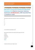 Wgu D278 Pre-Assessment Scripting And Programming Foundations OA &vert; Objective Assessment &vert;Questions And Answers &lpar;Verified Answers&rpar;&comma; 100&percnt; Guaranteed Pass &vert;&vert; Complete A&plus; Guide