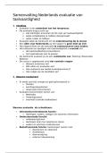 Nederlands samenvatting evaluatie van taalvaardigheid 1ste semester 2de jaar