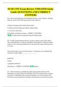 NCSF CPT Practice Exam UPDATED  Study Guide QUESTIONS AND  CORRECT ANSWERS 