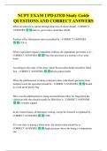 NCPT EXAM UPDATED Study Guide  QUESTIONS AND CORRECT ANSWERS 