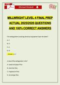 MILLWRIGHT LEVEL 4 FINAL PREP ACTUAL 2026 QUESTIONS AND 100&percnt; CORRECT ANSWERS