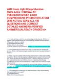 VATI Green Light Comprehensive forms A&comma;B&comma;C &sol; VIRTUAL ATI PREDICTOR GREEN LIGHT COMPREHESIVE PREDICTOR LATEST 2026 ACTUAL EXAM ALL 180 QUESTIONS AND CORRECT DETAILED ANSWERS &lpar;VERIFIED ANSWERS&rpar; &vert;ALREADY GRADED A&plus;