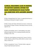 CLINICAL REASONING CASES IN NURSING 7TH EDITION HARDING SNYDER TEST BANK COMPREHENSIVE EXAM PAPER 2026 QUESTIONS WITH ANSWERS GRADED A&plus;