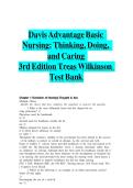 davis advantage basic nursing thinking doing and caring 3rd edition treas wilkinson test bank