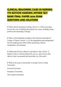 CLINICAL REASONING CASES IN NURSING 7TH EDITION HARDING SNYDER TEST BANK FINAL PAPER 2026 EXAM QUESTIONS AND SOLUTIONS