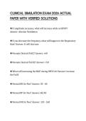 CLINICAL SIMULATION EXAM 2026 ACTUAL PAPER WITH VERIFIED SOLUTIONS
