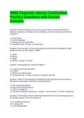 WISE Financial Literacy Certification Practice Questions with Correct Answers 