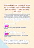 Intuit Bookkeeping Professional Certificate Part 3 Knowledge Checks&sol;Activities&sol;Quizzes &vert; Actual Questions & Verified Answers &vert; 100&percnt; Correct  