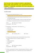 TEST BANK FOR UNDERSTANDING ABNORMAL  BEHAVIOR 10TH EDITION&comma; SUE&comma; QUESTIONS WITH  CORRECT VERIFIED ANSWERS 2025&sol;2026 GRADED A&plus;
