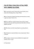 CM 4211 FINAL EXAM 2026 ACTUAL PAPER WITH VERIFIED SOLUTIONS