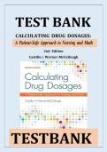 TEST BANK CALCULATING DRUG DOSAGES&colon; A PATIENT-SAFE APPROACH TO NURSING AND MATH 2ND EDITION BY CASTILLO&comma; WERNER-MCCULLOUGH ISBN- 9781719641227 