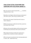 CMLA EXAM ACTUAL EXAM PAPER 2026 QUESTIONS WITH SOLUTIONS GRADED A&plus;
