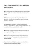 CMLA EXAM EXAM SCRIPT 2026 QUESTIONS WITH ANSWERS