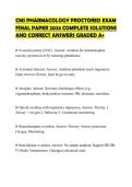 CMS PHARMACOLOGY PROCTORED EXAM FINAL PAPER 2026 COMPLETE SOLUTIONS AND CORRECT ANSWERS GRADED A&plus;