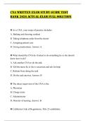 CNA WRITTEN EXAM STUDY GUIDE TEST BANK 2026 ACTUAL EXAM FULL SOLUTION
