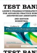 Test Bank for Lehne&rsquo;s Pharmacotherapeutics for Advanced Practice Nurses and Physician Assistants&comma; 2nd Edition