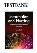 Test bank for Informatics and Nursing Opportunities and Challenges 6th Edition Sewell - latest
