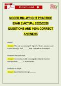 NCCER MILLWRIGHT PRACTICE EXAM 2 ACTUAL 2026 QUESTIONS AND 100&percnt; CORRECT ANSWERS