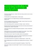 Personal Finance Ch&period; 2 Study Guide Exam Questions with Correct Answers 