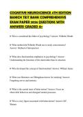 COGNITIVE NEUROSCIENCE 4TH EDITION BANICH TEST BANK COMPREHENSIVE EXAM PAPER 2026 QUESTIONS WITH ANSWERS GRADED A&plus;