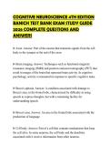 COGNITIVE NEUROSCIENCE 4TH EDITION BANICH TEST BANK EXAM STUDY GUIDE 2026 COMPLETE QUESTIONS AND ANSWERS