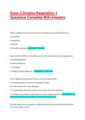 Exam 2 Dunphy Respiratory 1 Questions Complete With Answers