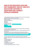 NGN ATI RN PEDIATRICS 2026 AND 2027 EXAMS&sol;NEXT GEN ATI  AND 2019 EACH EXAM CONTAINS 70 QUESTIONS AND CORRECT DETAILED ANSWERS