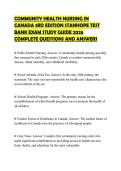 COMMUNITY HEALTH NURSING IN CANADA 3RD EDITION STANHOPE TEST BANK EXAM STUDY GUIDE 2026 COMPLETE QUESTIONS AND ANSWERS