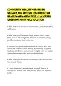 COMMUNITY HEALTH NURSING IN CANADA 3RD EDITION STANHOPE TEST BANK EXAMINATION TEST 2026 SOLVED QUESTIONS WITH FULL SOLUTION