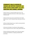 COMMUNITY HEALTH NURSING IN CANADA 3RD EDITION STANHOPE TEST BANK ACTUAL EXAM SCRIPT 2026 FULL QUESTIONS AND CORRECT ANSWERS