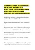 COMMUNITY PUBLIC HEALTH NURSING PROMOTING THE HEALTH OF POPULATIONS 7TH EDITION NIES EXAM STUDY GUIDE 2026 TEST PAPER QUESTIONS AND SOLUTIONS GRADED A&plus;