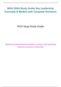WGU D545 Study Guide &ndash; Key Leadership Concepts & Models &ndash; Western Governors University &ndash; Academic Year 2026&sol;2027 &ndash; Comprehensive Study Guide with Complete Solutions