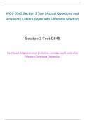 WGU D545 Section 2 Test &ndash; Western Governors University &ndash; Academic Year 2026&sol;2027 &ndash; Latest Updated Questions and Answers Study Resource