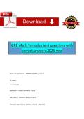 GRE Math Formulas test questions with correct answers 2026 new