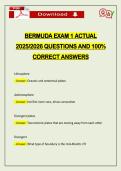 BERMUDA EXAM 1 ACTUAL 2026 QUESTIONS AND 100&percnt; CORRECT ANSWERS