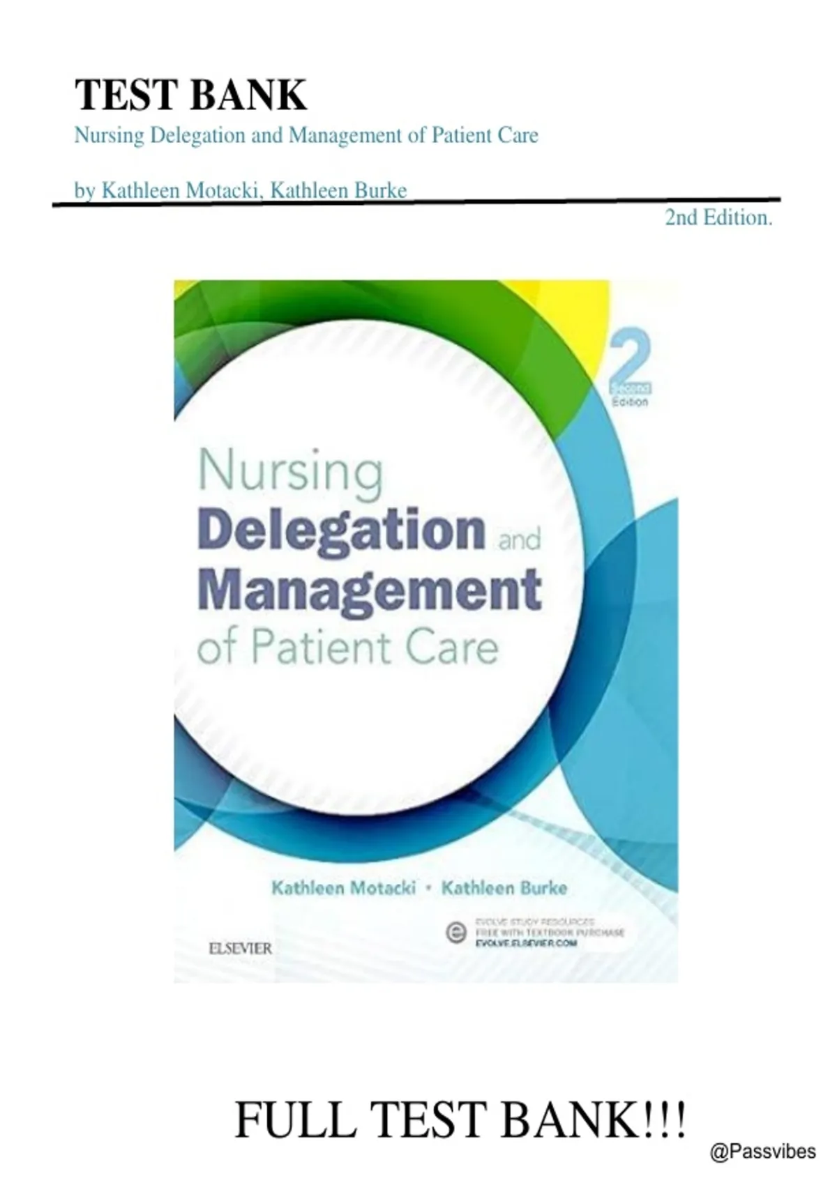 Test Bank - Nursing Delegation and Management of Patient Care 2nd ...