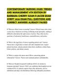 CONTEMPORARY NURSING ISSUES TRENDS AND MANAGEMENT 9TH EDITION BY BARBARA CHERRY SUSAN R JACOB EXAM SCRIPT 2026 EXAM FULL QUESTIONS AND CORRECT ANSWERS ALREADY PASSED