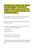 CONTEMPORARY NURSING ISSUES TRENDS AND MANAGEMENT 9TH EDITION BY BARBARA CHERRY SUSAN R JACOB FINAL PAPER 2026 TEST PAPER QUESTIONS AND SOLUTIONS GRADED A&plus;
