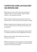 CONTRACTORS LICENSE LAW EXAM SCRIPT 2026 RESPONSE GUIDE