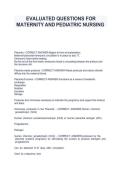 Evaluated Questions for Maternity and Pediatric Nursing &ndash; Exam-Style Questions and Verified Answers &lpar;2026&rpar;
