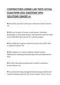 CONTRACTORS LICENSE LAW TESTS ACTUAL EXAM PAPER 2026 QUESTIONS WITH SOLUTIONS GRADED A&plus;
