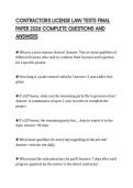 CONTRACTORS LICENSE LAW TESTS FINAL PAPER 2026 COMPLETE QUESTIONS AND ANSWERS