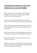 CONTRACTORS LICENSE LAW TESTS TEST PAPER 2026 FULL SOLUTION VERIFIED