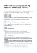 BSNC 1000 Final exam &lpar;Module 8-10&rpar; Questions with Accurate Answers