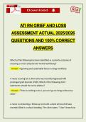 ATI RN GRIEF AND LOSS ASSESSMENT ACTUAL 2026 QUESTIONS AND 100&percnt; CORRECT ANSWERS