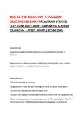 WGU C273 INTRODUCTION TO SOCIOLOGY OBJECTIVE ASSESSMENT REAL EXAM VERIFIED QUESTIONS AND CORRECT ANSWERS&vert; ALREADY GRADED A&plus;&vert; LATEST UPDATE