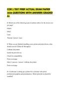 COR 2 TEST PREP ACTUAL EXAM PAPER 2026 QUESTIONS WITH ANSWERS GRADED A&plus;