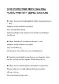 CORE POWER YOGA TESTS EXAM 2026 ACTUAL PAPER WITH VERIFIED SOLUTIONS