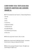 CORE POWER YOGA TESTS EXAM 2026 COMPLETE QUESTIONS AND ANSWERS GRADED A&plus;